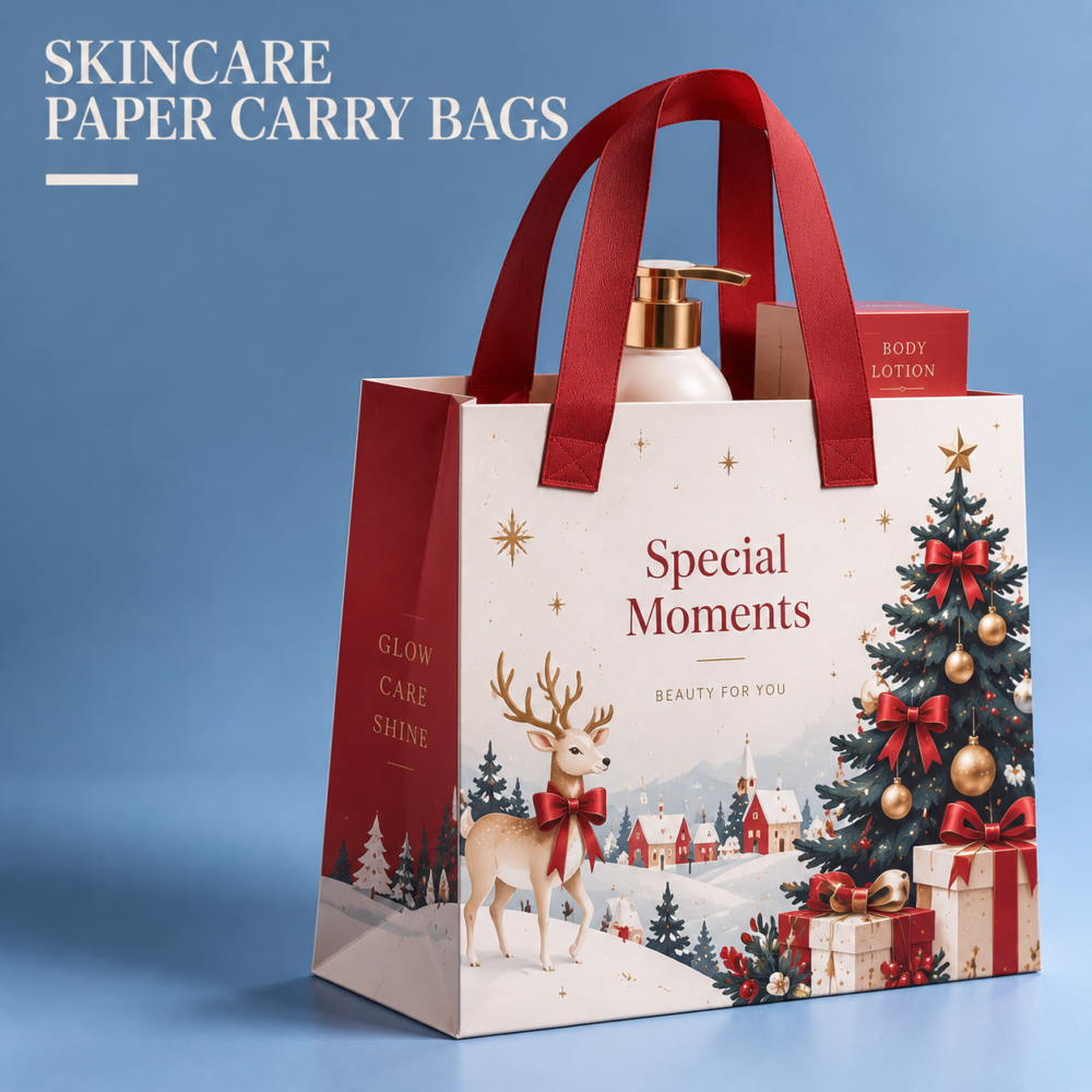 Custom Skincare Paper Bags-略缩图3 Custom Skincare Paper Bags | Custom Printed Beauty Gift Bags | Holiday Cosmetic Packaging Bags
