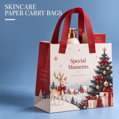 Custom Skincare Paper Bags-略缩图3 Custom Skincare Paper Bags | Custom Printed Beauty Gift Bags | Holiday Cosmetic Packaging Bags