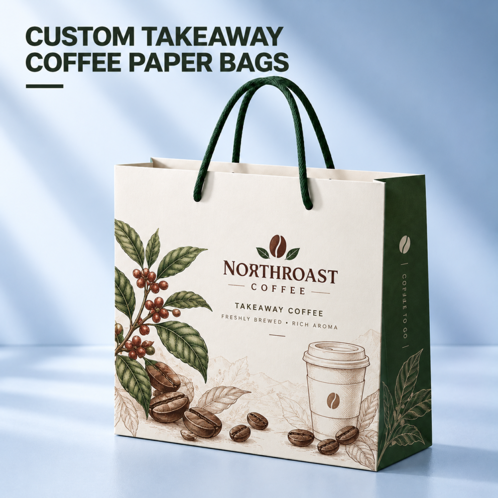 Coffee Bean Paper Carrier Bags-主图 Coffee Bean Paper Carrier Bags