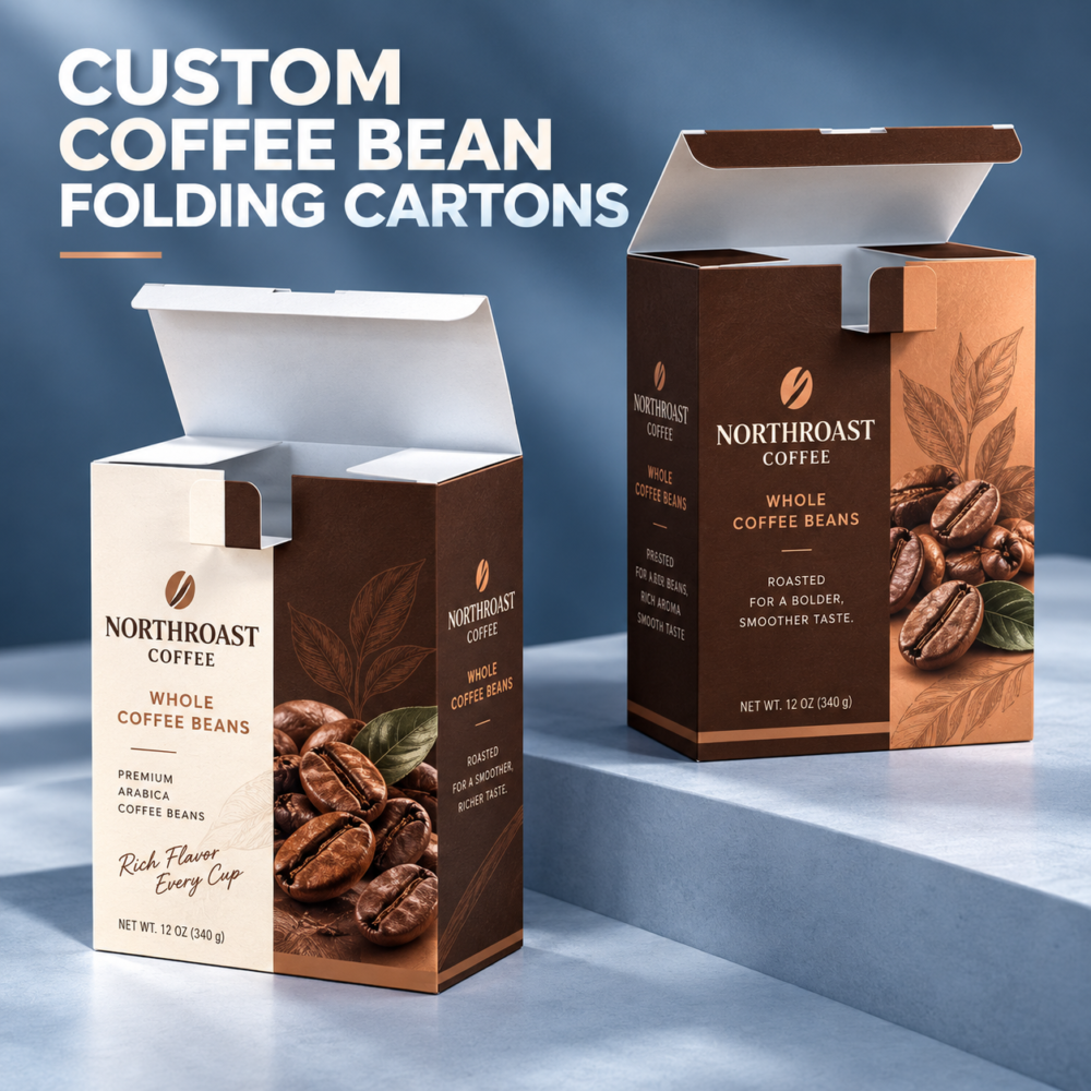 Custom Coffee Bean Straight Tuck End Boxes