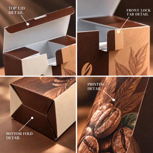 Straight Tuck End Coffee Box Structure Details