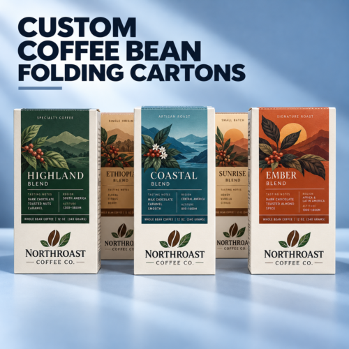Custom Coffee Bean Straight Tuck End Boxes | Printed Coffee Bean Folding Cartons | Tuck End Coffee Boxes