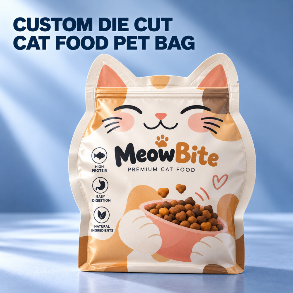 Custom Die Cut Cat Food Pouches