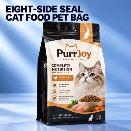 Custom Eight-Side Seal Cat Food Bags