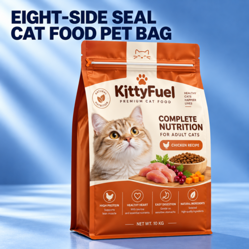 Custom Printed Eight-Side Seal Cat Food Pouch