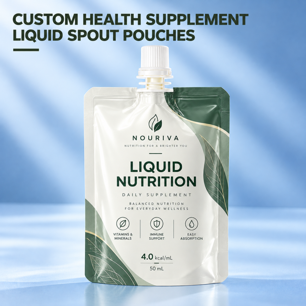 Custom Liquid Nutrition Spout Pouches-略缩图2-1 Custom Liquid Supplement Spout Pouch